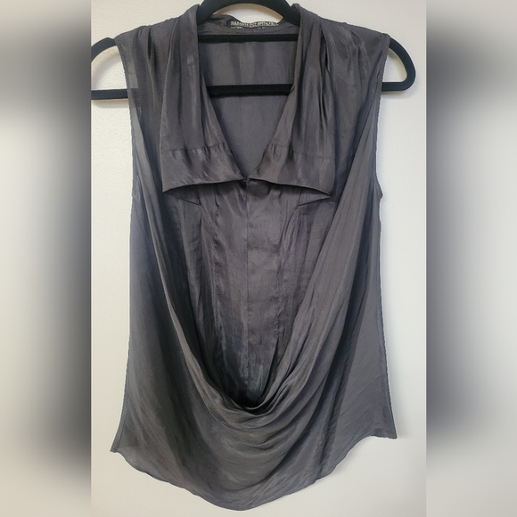 ALLSAINTS Black Drapey Top - Picture 1 of 6